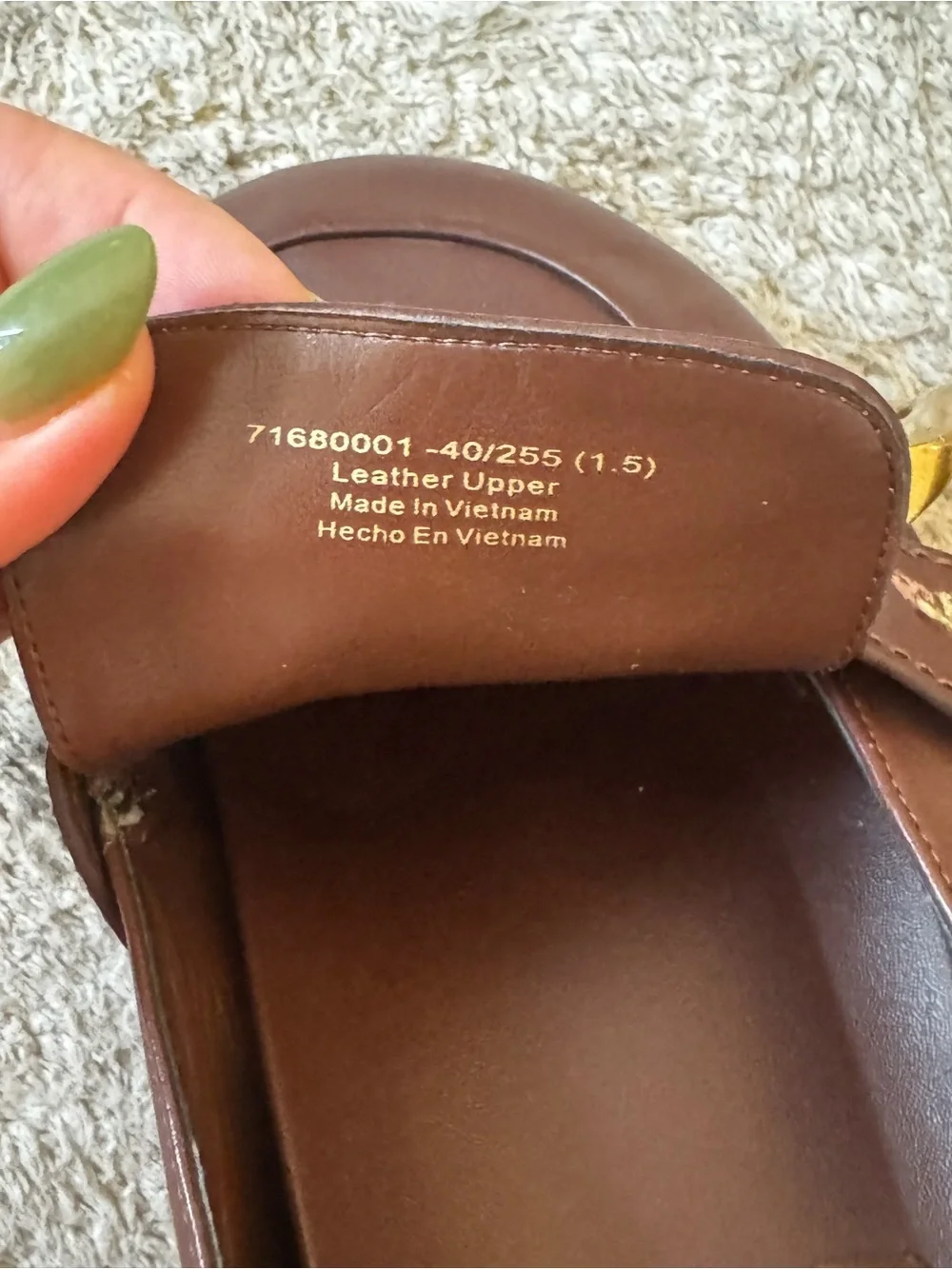 Charles and Keith Gabine Buckled Leather Loafer Mules​ - Brown Size 40 / 9